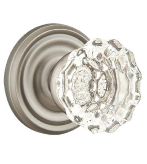Astoria Clear Crystal Knob with Regular Rosette, Emtek 8050AS