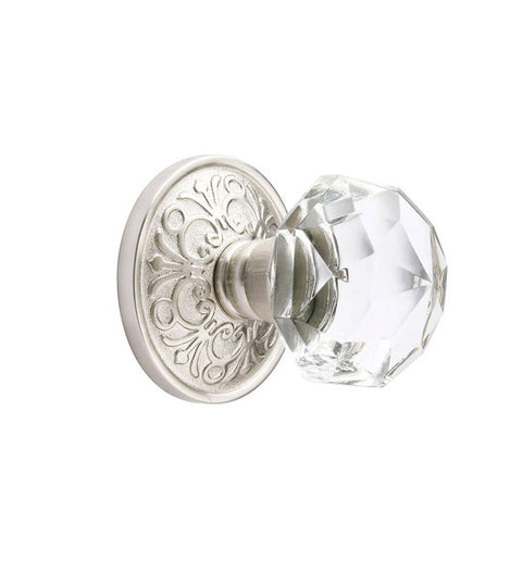 Diamond Crystal Knob with Lancaster Rose, Emtek 8056CK
