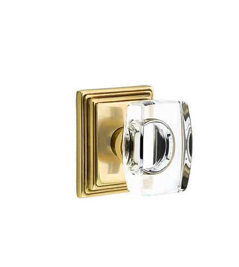 Windsor Crystal Knob with Wilshire Rosette, Emtek 8561WS