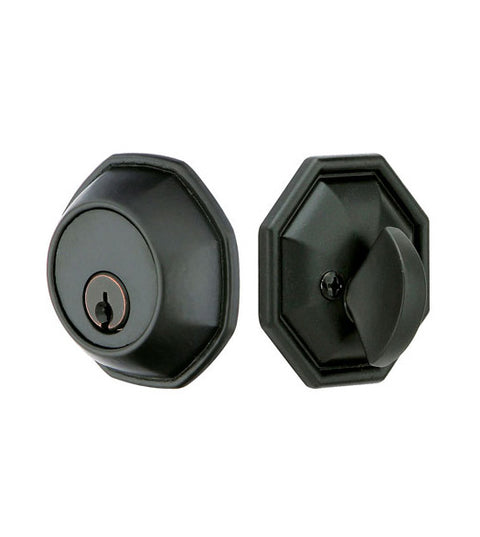 Octagon Lost Wax Bronze Single Cylinder Deadbolt, Emtek 8460