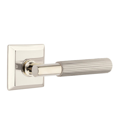 Straight Knurled Lever with Quincy Rose, Emtek 8531TASK