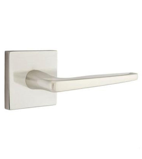 Stainless Steel Hermes Lever with Square Rose, Emtek S30003HES