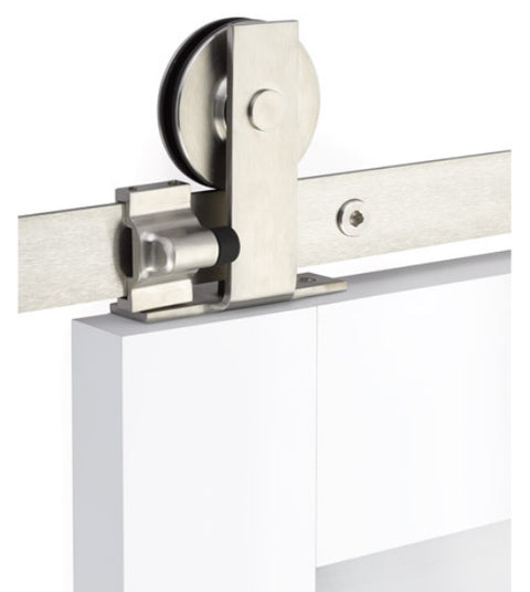 Modern Top Mount Stainless Steel Barn Door Kit, Emtek B1201SS