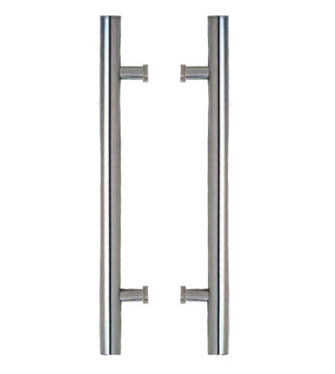 1-1/2 Inch Diameter Stainless Wasatch Door Pull Set, Pair, First Impressions PR-WST150SMTSS4