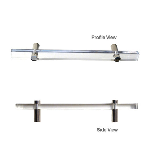 Modern Acrylic 8 Inch Cabinet Handle, First Impressions CB-YRK1008ACBAL
