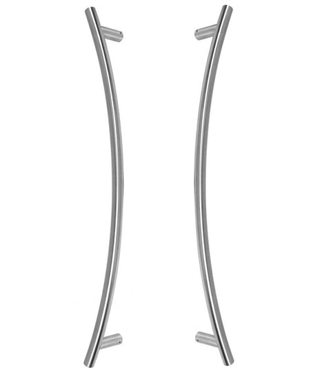14 Inch Curved Stainless Steel Shower Door Pull Pair, First Impressions SD-BGH100014CRVSS4