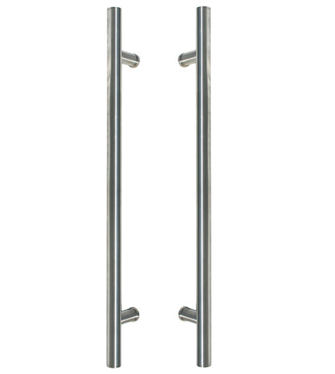 1 Inch Diameter Stainless Wasatch Glass Door Pulls, Pair, First Impressions SD-WST100SMTSS4