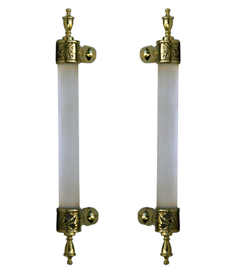 Doorware.com 12 Inch Decorative Acrylic Glass Door Handles, Pair, First Impressions FII-SD-MGRBURNAx-12