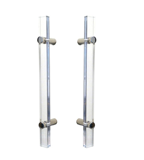 9 Inch Modern Acrylic Shower Door Handle Set, First Impressions SD-YRK01009ACBAL