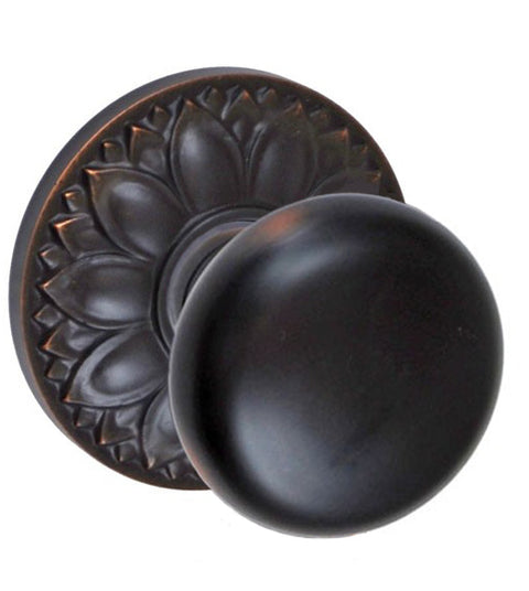 Doorware.com Olde World Half-Round Knob with Floral Round Rose, Fusion 01-D8