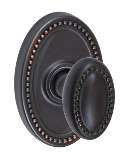 Doorware.com Beaded Egg Knob with Oval Beaded Rose, Fusion 10-B7