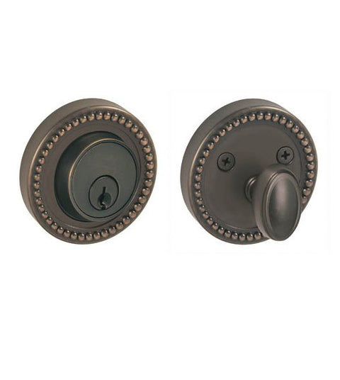 Doorware.com Round Beaded Rose Deadbolt, Fusion B6