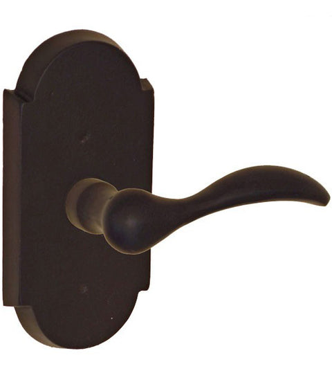 Doorware.com Sandcast Bronze Rainier Lever with Large Scalloped Plate, Fusion BR-C7