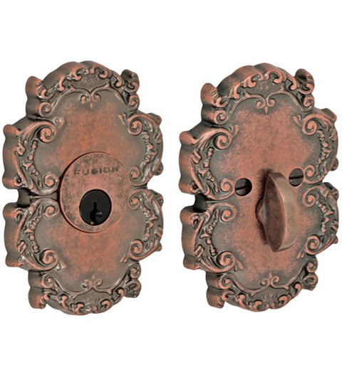 Doorware.com Single Cylinder Victorian Rose Deadbolt, Fusion C8