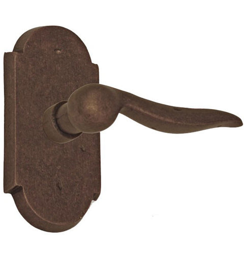 Doorware.com Sandcast Contour Lever with Large Scalloped Plate, Fusion KA-C7