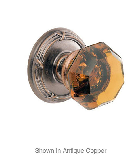Doorware.com Amber Victorian Glass Knob With Ribbon And Reed Rose, Fusion 17-B5