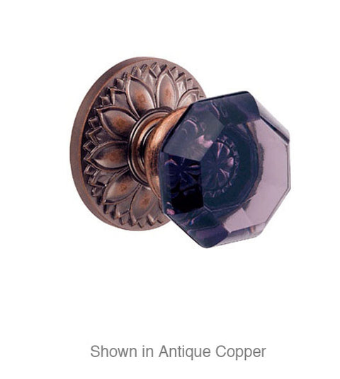 Doorware.com Violet Victorian Glass Knob With Floral Rose, Fusion 18-D8