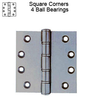 Doorware.com 4-1/2 x 4-1/2 Extra Heavy Duty Stainless Steel Hinge, 4 Ball Bearings