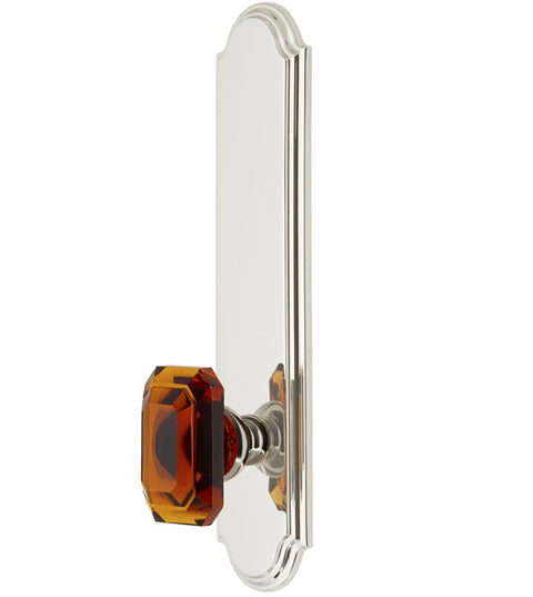 Baguette Amber Crystal Knob with Arc Tall Plate, Grandeur ARCBAC19