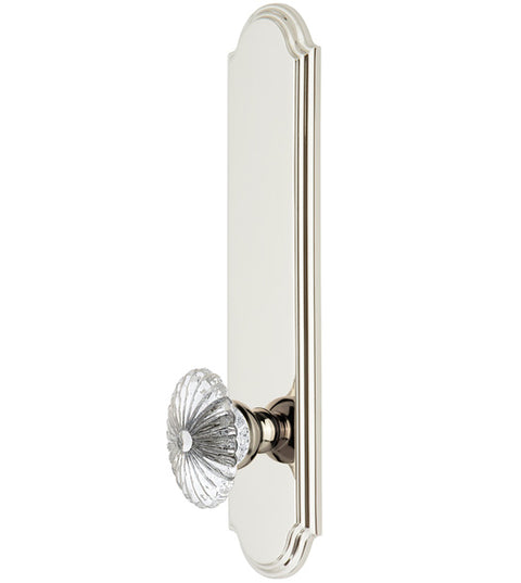 Burgundy Crystal Knob with Arc Plate, Grandeur ARCBUR19