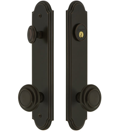 Circulaire Knob Arc Tall Plate Single Cylinder Entryset, Grandeur ARCCIR19ENTR
