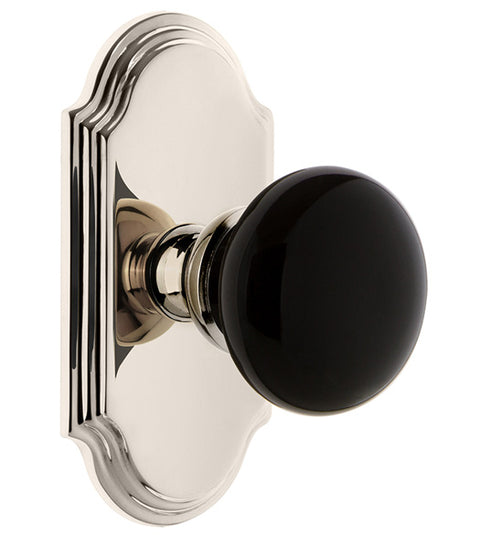 Black Coventry Knobset with Arc Rose, Grandeur ARCCOV