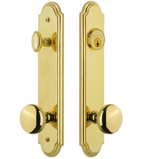 Half-Round Knob with Arc Tall Plate Single Cylinder Entryset, Grandeur ARCFAV19ENTR