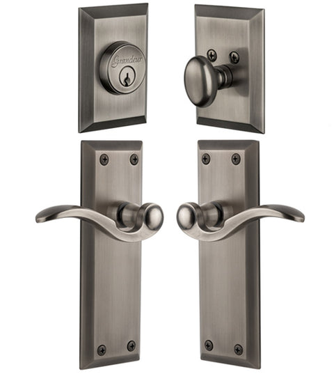 Single Cylinder Fifth Avenue Entry Set With Bellagio Lever, Grandeur FAVBELCOM