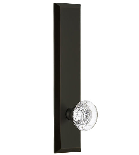 Bordeaux Crystal Knob with Fifth Avenue Tall Plate, Grandeur FAVBOR19