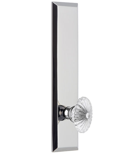Burgundy Crystal Knob with Fifth Avenue Tall Plate, Grandeur FAVBUR19