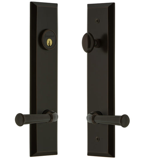 Keyed Entry Georgetown Lever with Fifth Avenue Plate, Grandeur FAVGEO19ENTR