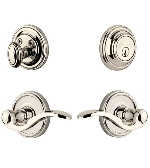 Georgetown Single Cylinder Entry Set Combo With Bellagio Lever, Grandeur GEOBELCOM