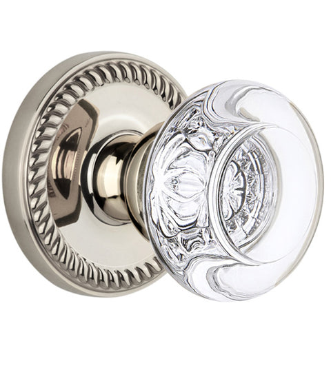 Bordeaux Half Round Knob With Newport Rosette, Grandeur NEWBOR