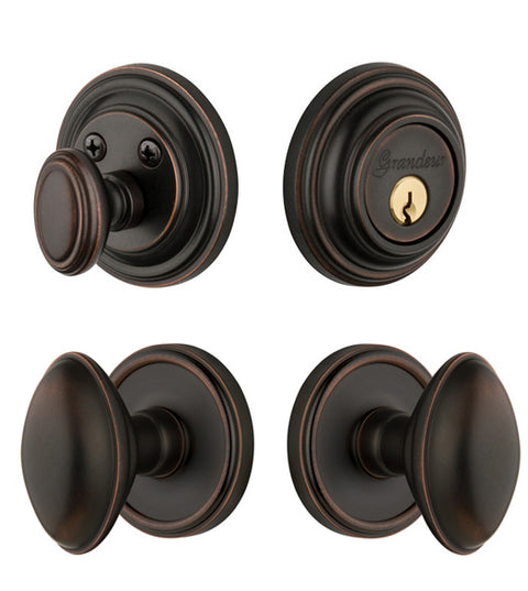 Eden Prairie Knobset With Single Cylinder Deadbolt, Grandeur GEOEDNCOM