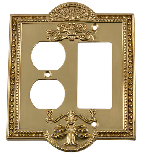 Meadows Outlet with Rocker Light Switch Cover, Grandeur MEASWPLTRD