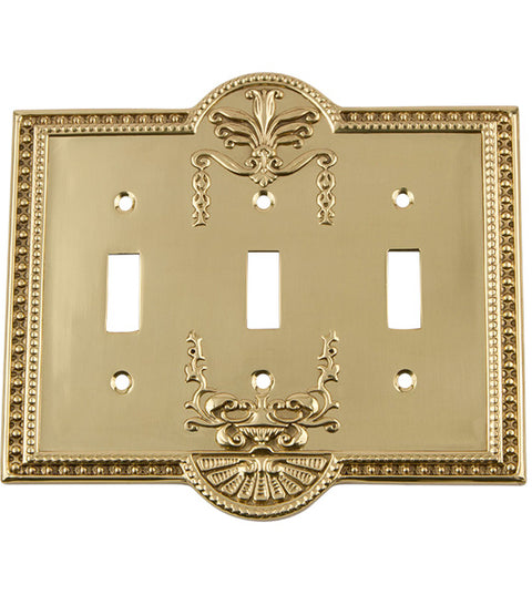 Meadows Triple Toggle Light Switch Cover, Grandeur MEASWPLTT3