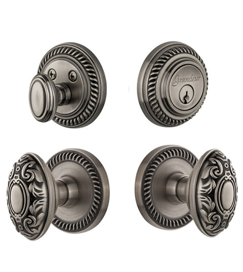 Single Cylinder Newport Grande Victorian Egg Knobset, Grandeur NEWGVCCOM