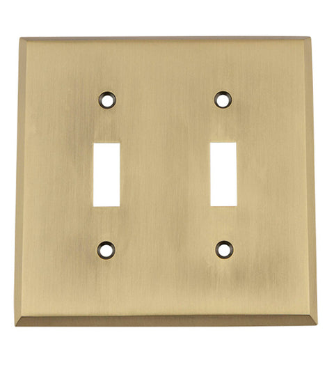 New York Double Toggle Switch Plate, Grandeur NYKSWPLTT2