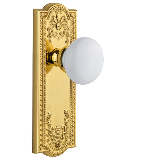 Parthenon Plate With Hyde Park Porcelain Knob, Grandeur PARHYD