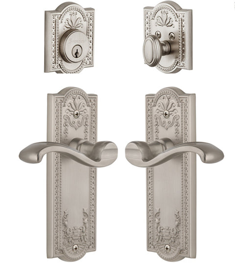 Parthenon Plate With Portofino Lever Single Cylinder Combo, Grandeur PARPRTCOM