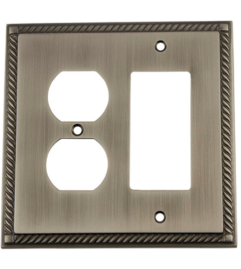Rope Outlet and Rocker Light Switch Plate, Grandeur ROPSWPLTRD