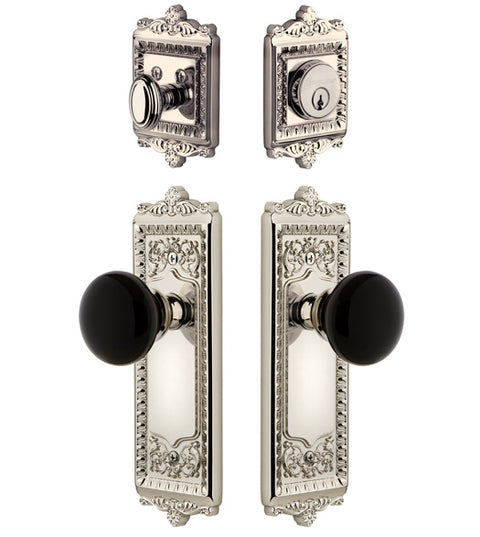 Windsor Entryset with Glass Coventry Knob, Grandeur WINCOVCOM