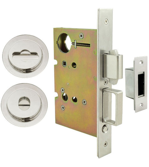 Round Luna Pocket Door Privacy Set, INOX FH22PD8440