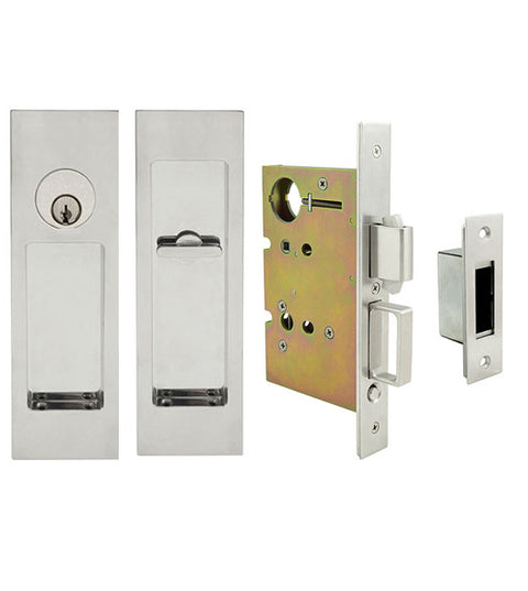 Linear Pocket Door Keyed Entry, INOX FH27PD8450
