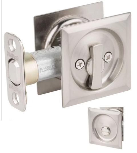 Square Pocket Door Privacy Set, Kwikset 335-SQT