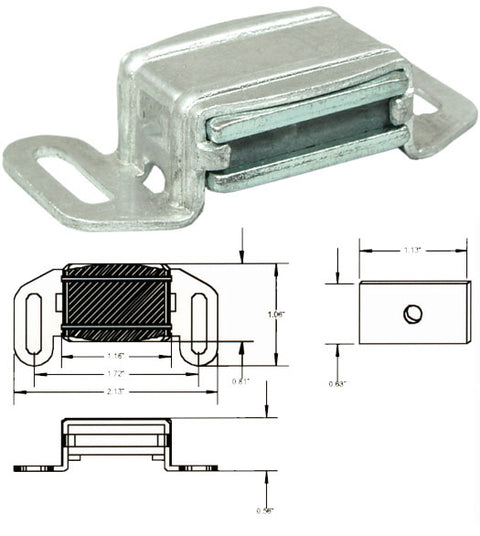 Small Single Magnet Door Catch, Deltana MC325