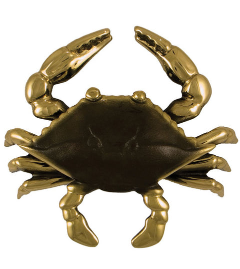 4-1/2 Inch Brass and Brown Crab Door Knocker, Michael Healy MHS131
