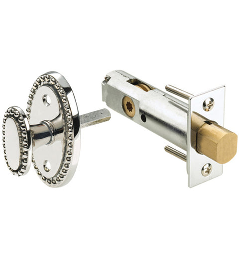 Beaded Turnpiece Mortise Privacy Bolt, Omnia 065