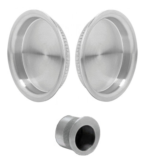 Round Stainless Steel Passage Pocket Door Set, Omnia 3910P-US32D