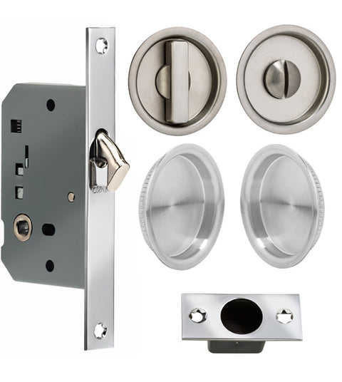 Century Double Pocket Door Privacy Set, Omnia 3910S-DD